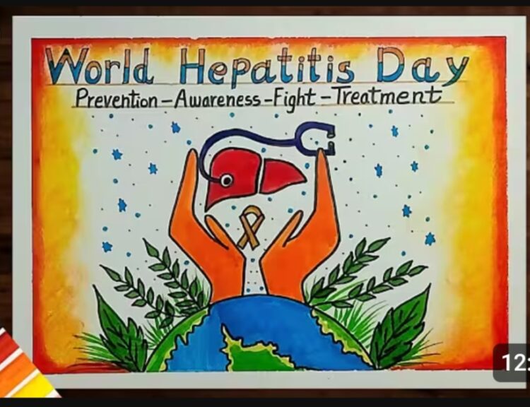 विश्व हेपेटाइटिस दिवस के अवसर पर जी.एन.एम की छात्राओं द्वारा पेंटिंग प्रतियोगिता का आयोजन
