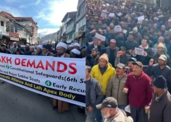 नेपाल के बाद लेह में हिंसा; प्रदर्शनकारियों ने BJP दफ्तर फूंका, पूर्ण राज्य का दर्जा देने की मांग…