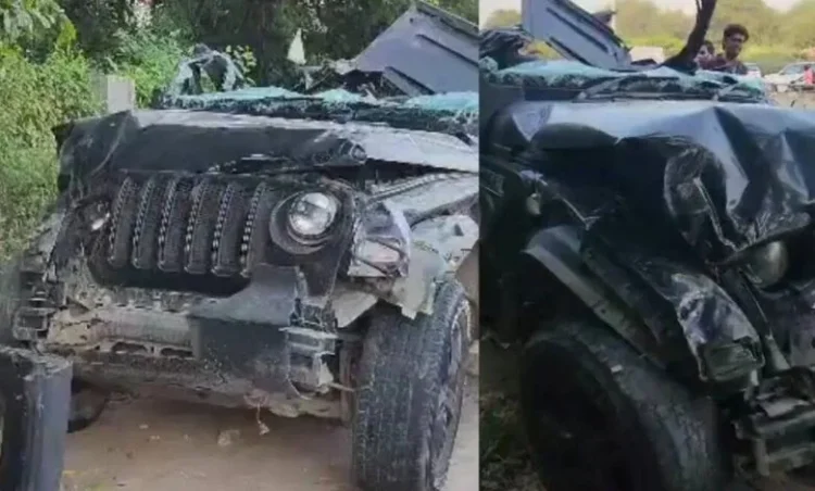 तेज रफ्तार का कहर, डिवाइडर से जा टकराई थार, 5 लोगों की दर्दनाक मौत