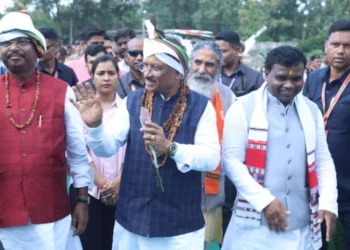 मुख्यमंत्री का नरहरपुर आगमन पर किया गया आत्मीय स्वागत