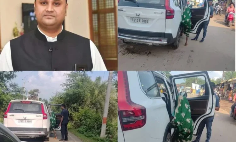 सड़क पर रुकी बुजुर्ग महिला को उमेश पटेल ने गाड़ी में बैठाकर पहुँचाया मंजिल तक