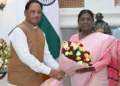 मुख्यमंत्री विष्णुदेव साय ने नई दिल्ली में राष्ट्रपति द्रौपदी मुर्मू से की सौजन्य भेंट