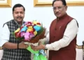 मुख्यमंत्री विष्णु देव साय से बिहार के पथ निर्माण मंत्री नितिन नवीन ने की सौजन्य मुलाकात