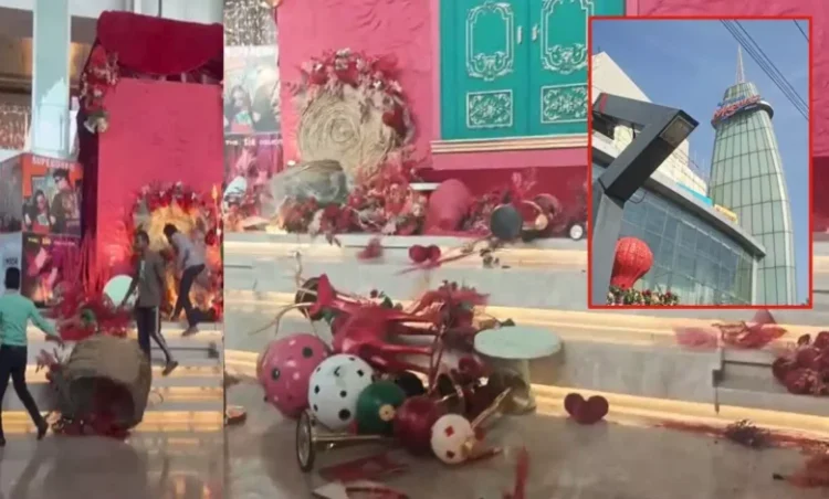 छत्तीसगढ़ बंद के दौरान भड़के हिन्दू संगठन के कार्यकर्ता ने रायपुर मैग्नेटो मॉल में घुसकर की तोड़फोड़, क्रिसमस की सजावट को किया क्षतिग्रस्त