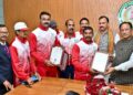 मुख्यमंत्री  साय से मास्टर एथलीट फेडरेशन ऑफ इंडिया के प्रतिभागियों ने की सौजन्य भेंट