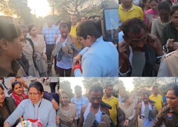 तमनार मामले में महिला पुलिसकर्मी से दुर्व्यवहार का आरोपी गिरफ्तार, महिला आरक्षकों ने चप्पलों की माला पहनाई