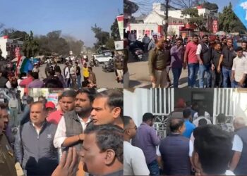 रायगढ़ में जमकर हंगामा, एनएसयूआई का प्रदर्शन; पुतला छीने जाने पर कोतवाली पुलिस के खिलाफ नारेबाजी, शिकायत लेकर एसपी कार्यालय पहुंचे कांग्रेसी नेता