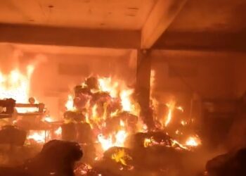 उरला औद्योगिक क्षेत्र में टिंबर-सरिया फैक्ट्री में  लगी भीषण आग, आधी रात मचा हड़कंप