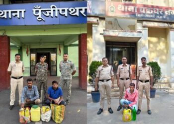 “ऑपरेशन आघात” के तहत अवैध शराब पर ताबड़तोड़ कार्रवाई, 3 आरोपी गिरफ्तार, 57 लीटर शराब जब्त