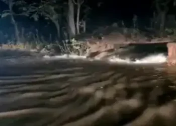 अचानक टूटा जलाशय का गेट, NH-49 पर बिगड़े हालात; सड़क बनी नदी, वाहनों की लंबी कतार