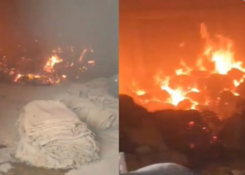 छत्तीसगढ़ के इस जिले में राइस मिल के गोदाम में लगी भीषण आग, धान और बारदाना जलकर खाक, लाखों का नुकसान