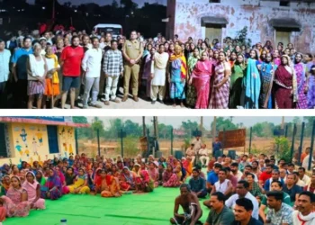 ग्राम आमगांव में पुलिस जनचौपाल— अपराध जागरूकता, महिला सुरक्षा और साइबर सतर्कता पर थाना प्रभारी ने की संवाद