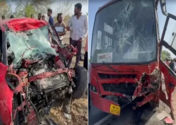 भीषण सड़क हादसा, कार और बाइक की जोरदार टक्कर से 6 लोगों की मौत