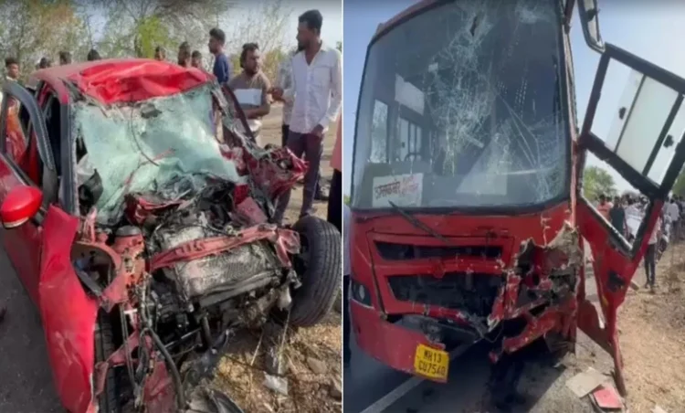 भीषण सड़क हादसा, कार और बाइक की जोरदार टक्कर से 6 लोगों की मौत