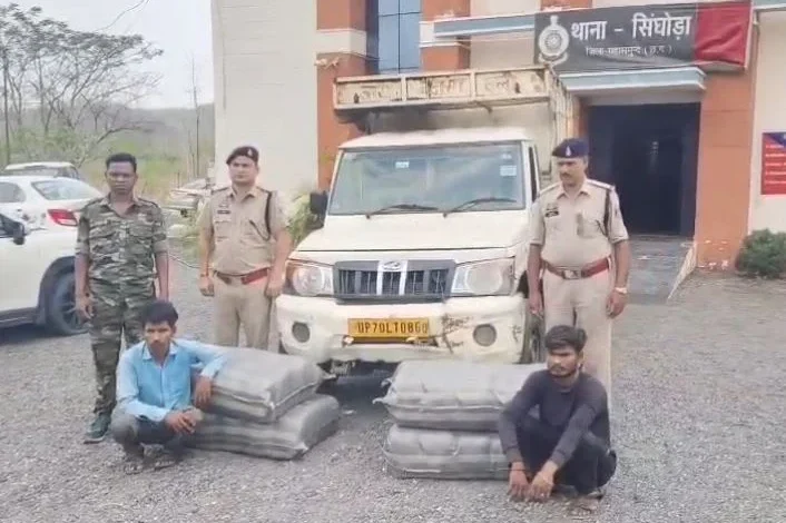 छत्तीसगढ़ में पिकअप में कटहल के आड़ में हो रही थी गांजा तस्करी, 62.85 लाख का माल जब्त, दो आरोपी गिरफ्तार