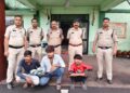 सूर्योदय प्लांट के गार्ड से मोबाइल लूटकर चाकू से हमला करने वाले 3 लुटेरे चंद घंटों में गिरफ्तार, लूटा मोबाइल, चाकू व साक्ष्य जब्त