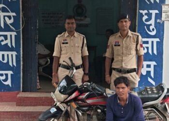 निगरानी बदमाश महेश पैंकरा फिर चढ़ा घरघोड़ा पुलिस के हत्थे, 24 घंटे में चोरी की बाइक और मोबाइल बरामद