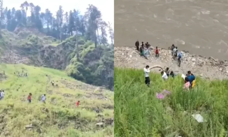 सड़क से फिसलकर 200 फीट नीचे नदी में गिरी गाड़ी; 5 लोगों की दर्दनाक मौत