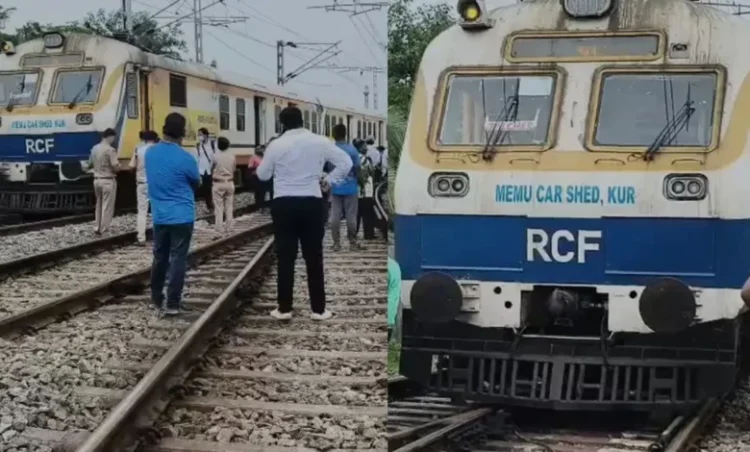 चलती मेमू ट्रेन अचानक पटरी से उतरी, यात्रियों में मची चीखपुकार